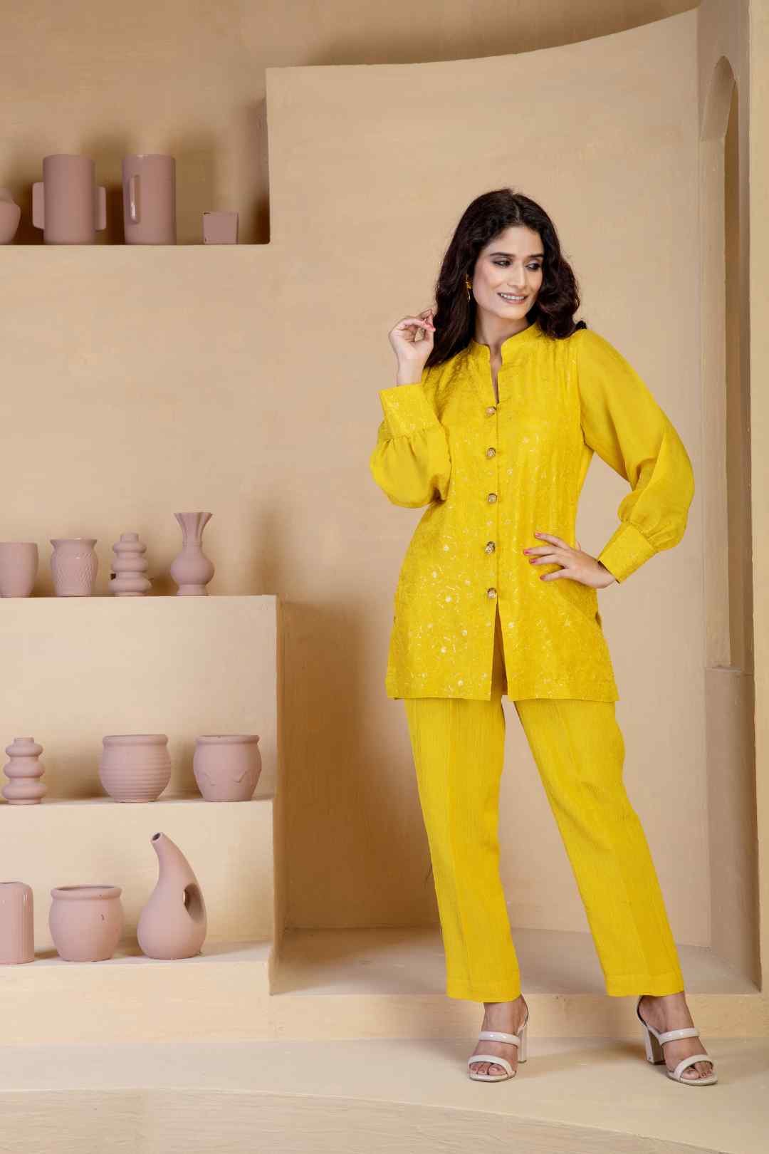 Cultural fusion Yellow coord set - Ritivesh By Ritika Aggarwal