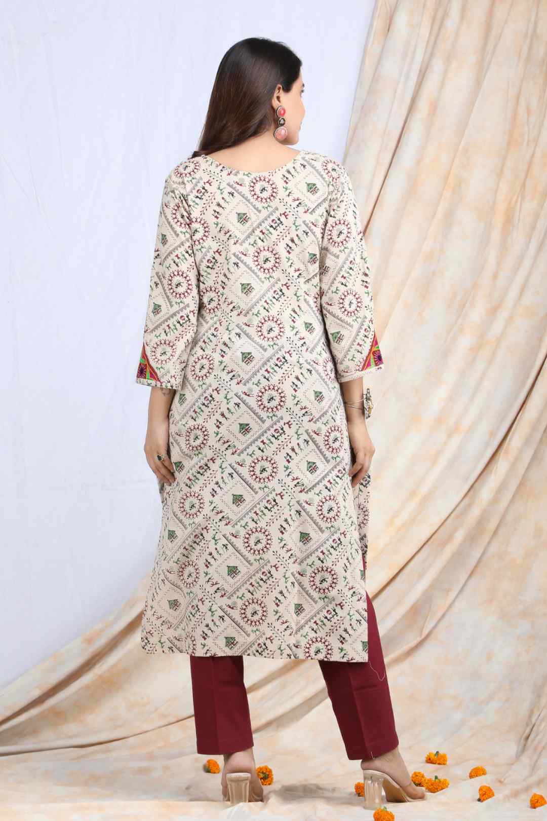 DHARA | Warli art cotton Kurta Kutch work - Ritivesh By Ritika Aggarwal