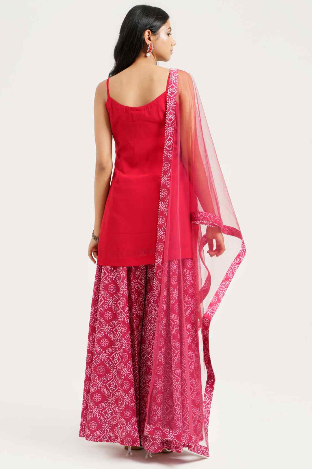 Georgette Sharara Set with Spaghetti Strap Kurta set - Ritivesh By Ritika Aggarwal