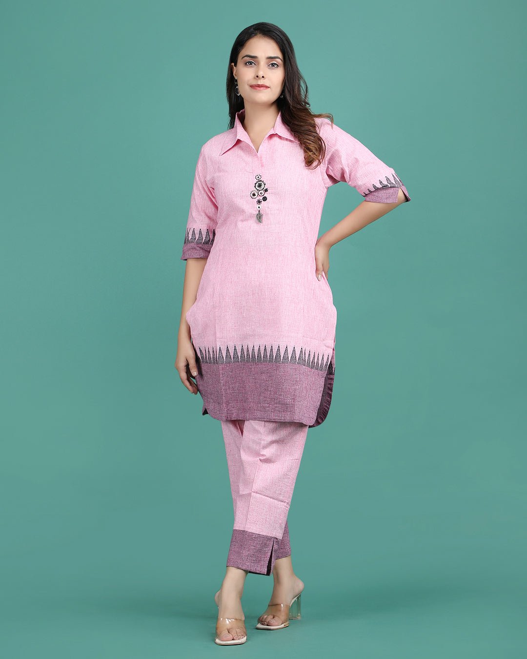 Handloom Cotton Coord set (Kurta with pant) - Ritivesh By Ritika Aggarwal