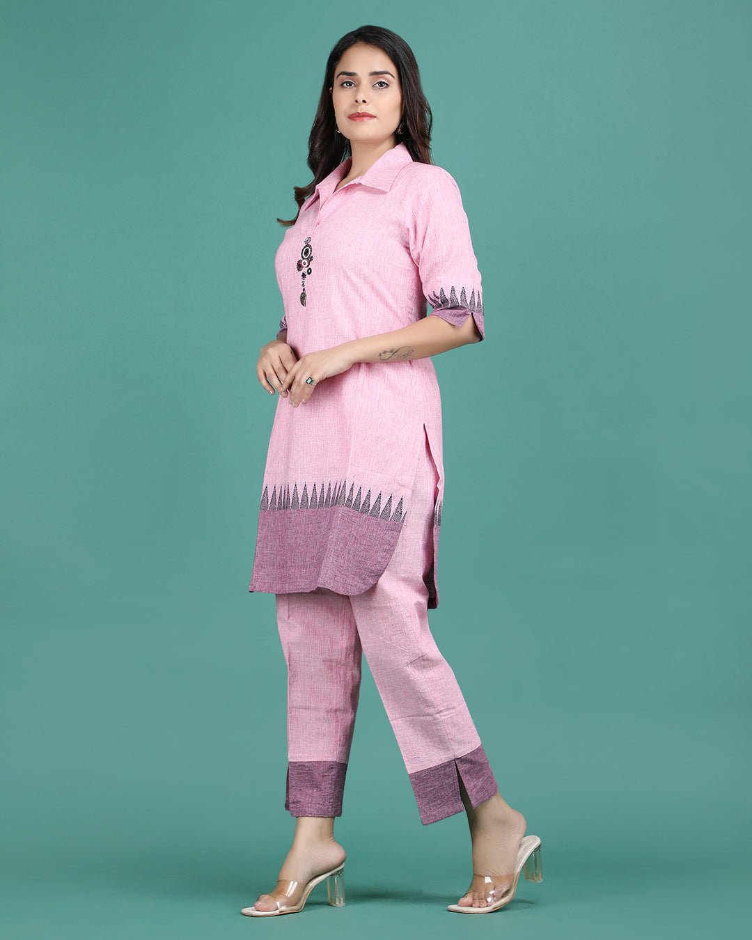 Handloom Cotton Coord set (Kurta with pant) - Ritivesh By Ritika Aggarwal