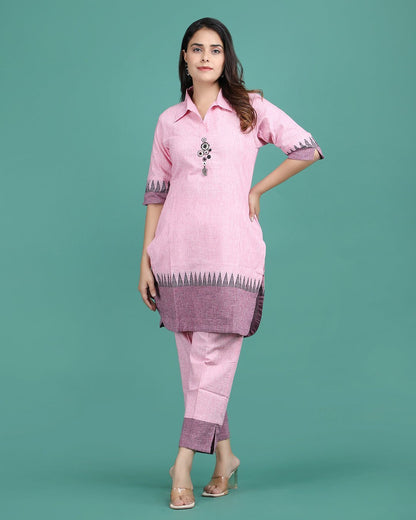 Handloom Cotton Coord set (Kurta with pant) - Ritivesh By Ritika Aggarwal
