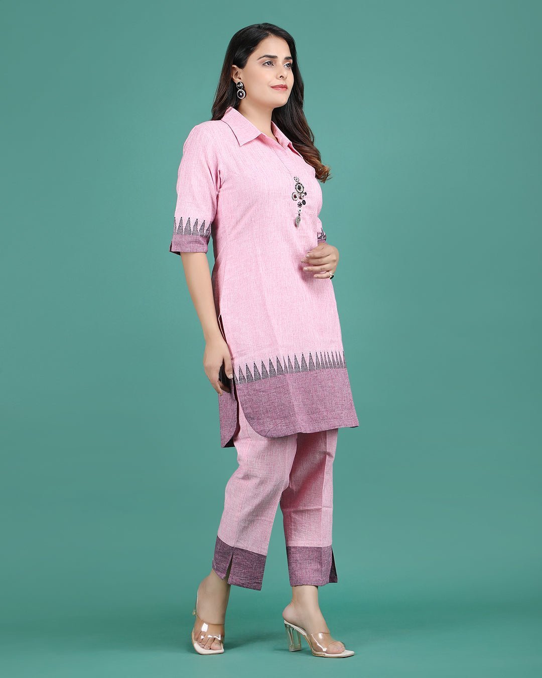Handloom Cotton Coord set (Kurta with pant) - Ritivesh By Ritika Aggarwal