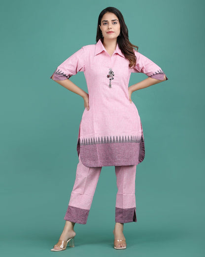 Handloom Cotton Coord set (Kurta with pant) - Ritivesh By Ritika Aggarwal