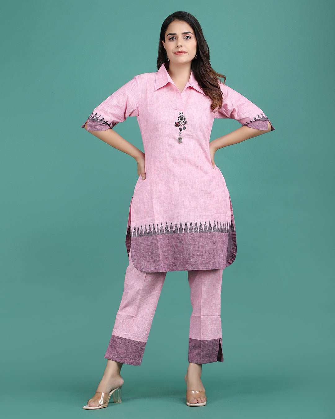 Handloom Cotton Coord set (Kurta with pant) - Ritivesh By Ritika Aggarwal