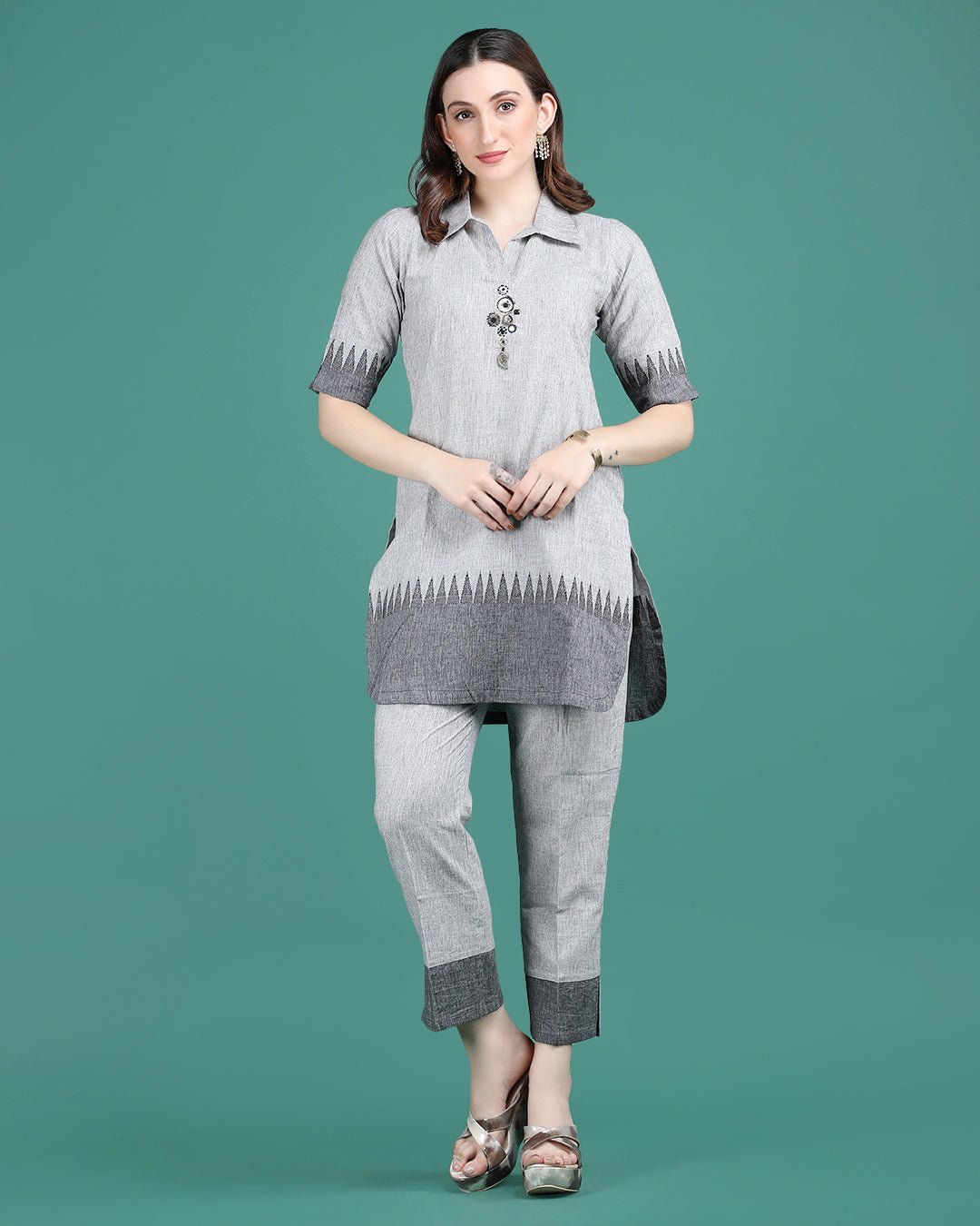 Handloom Cotton Coord set (Kurta with pant) - Ritivesh By Ritika Aggarwal