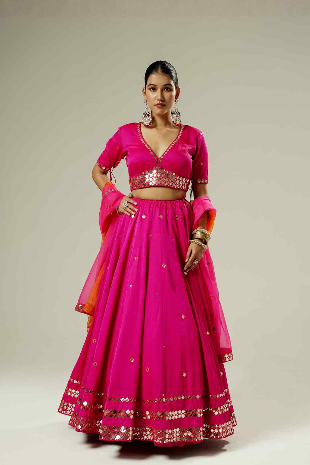 Hot Pink Handwork Lehenga Set | Designer Festive & Wedding Wear - Ritivesh By Ritika Aggarwal