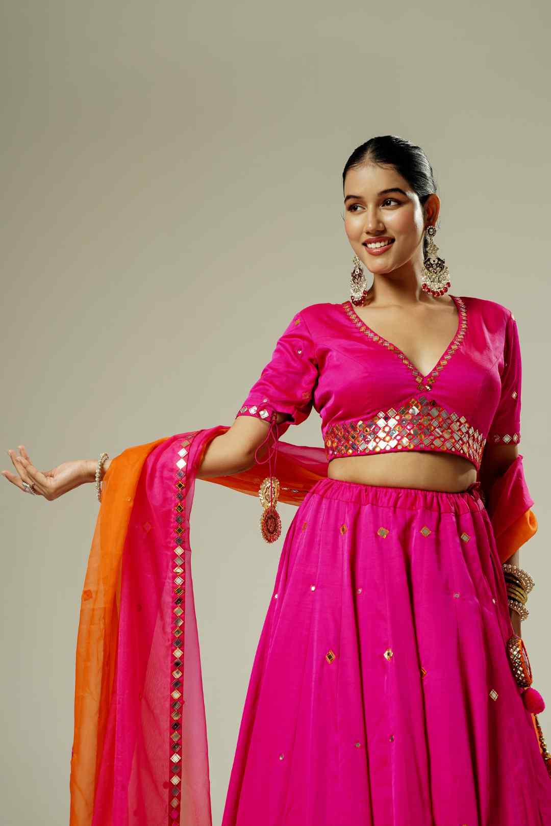 Hot Pink Handwork Lehenga Set | Designer Festive & Wedding Wear - Ritivesh By Ritika Aggarwal
