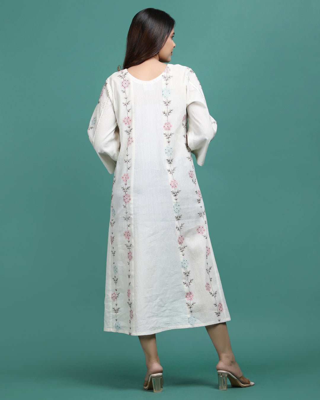 KIRAN | Cotton embroidered fabric A line Kurta - Ritivesh By Ritika Aggarwal