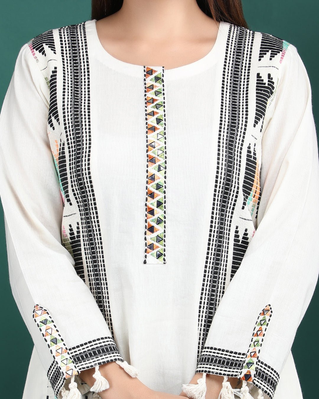 NANDINI | Off white A - line Kurta Pant - Ritivesh By Ritika Aggarwal
