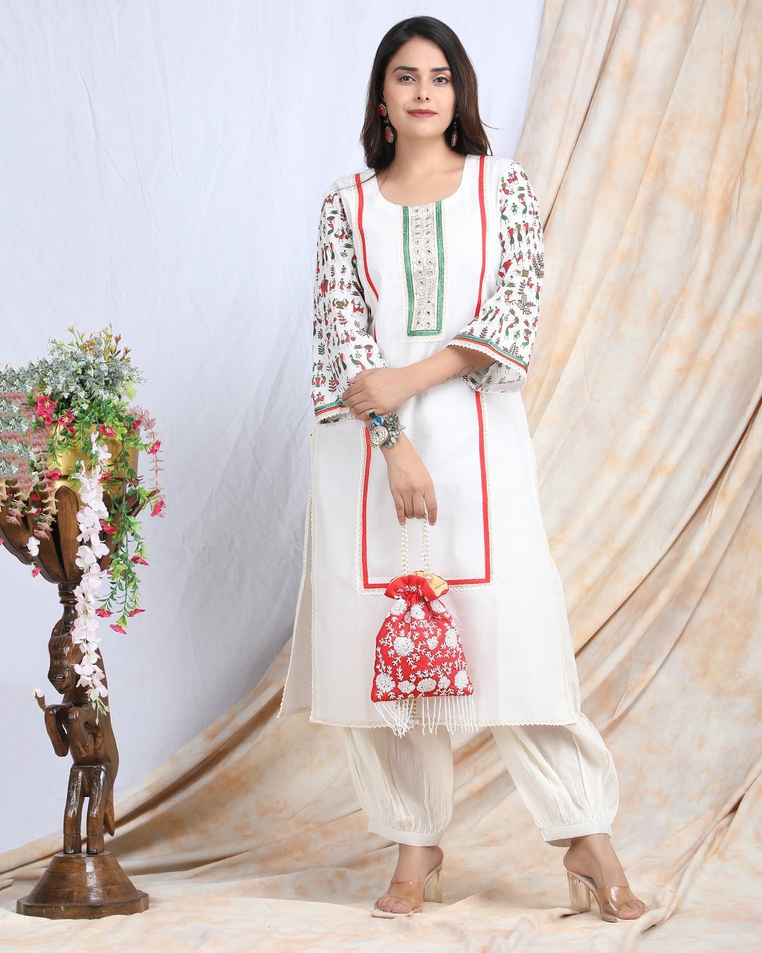 NIKHAAR | Warli printed cotton Kurta - Ritivesh By Ritika Aggarwal