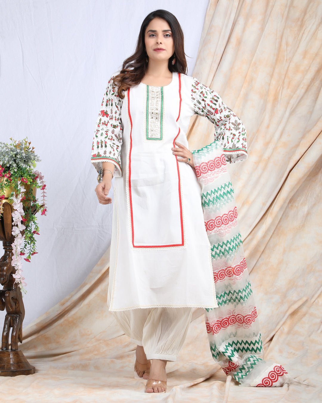 NIKHAAR | Warli printed cotton Kurta - Ritivesh By Ritika Aggarwal