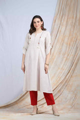 PARINDA | Quirky detailed cotton Kalidar Kurta - Ritivesh By Ritika Aggarwal