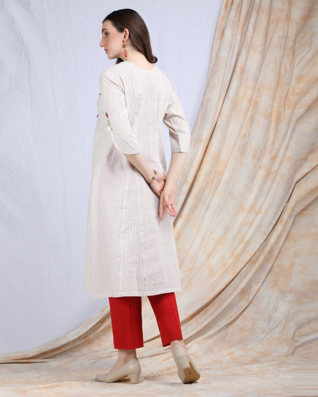 PARINDA | Quirky detailed cotton Kalidar Kurta - Ritivesh By Ritika Aggarwal