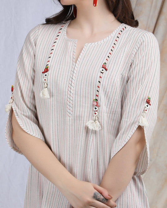 PARINDA | Quirky detailed cotton Kalidar Kurta - Ritivesh By Ritika Aggarwal