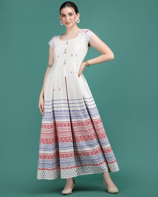PEARL | Off white Cotton Dress - Ritivesh By Ritika Aggarwal