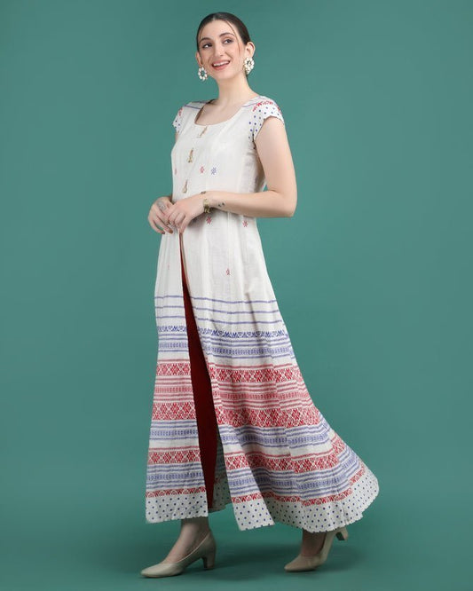 PEARL | Off white Cotton Dress - Ritivesh By Ritika Aggarwal