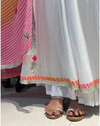 PREYASI | Kurta Pant with Leheriya Dupatta - Ritivesh By Ritika Aggarwal