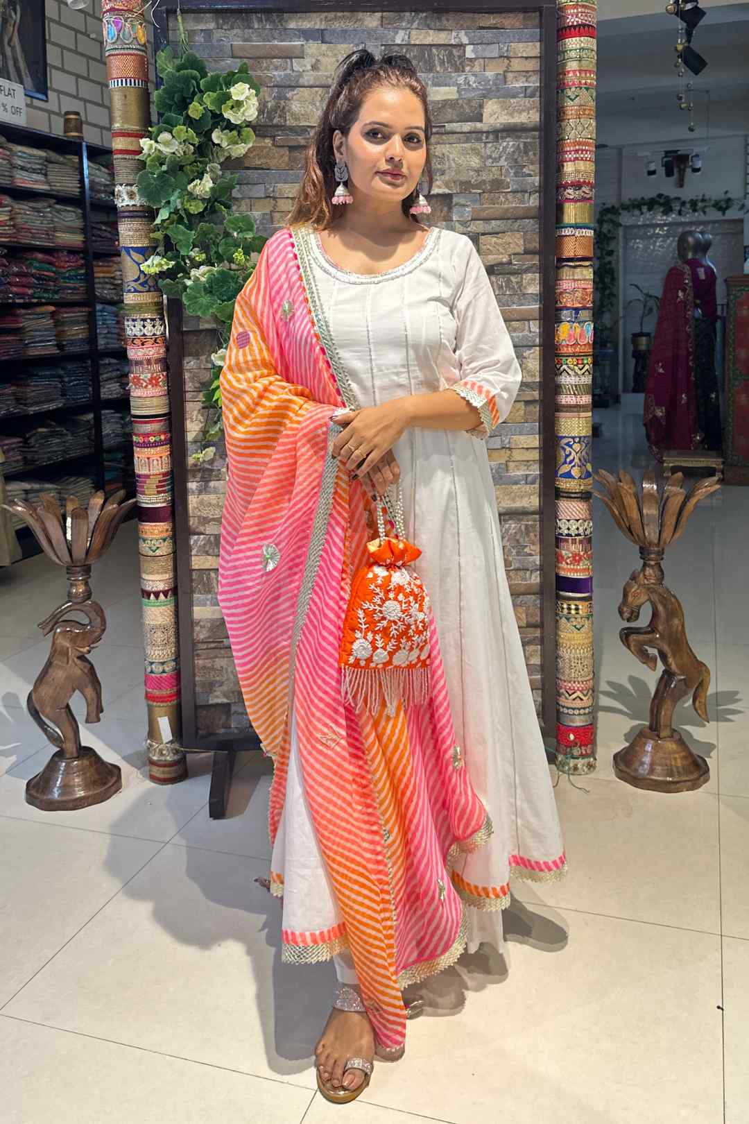 PREYASI | Kurta Pant with Leheriya Dupatta - Ritivesh By Ritika Aggarwal