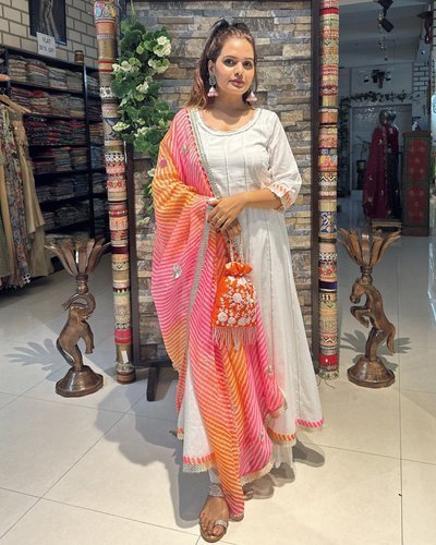 PREYASI | Kurta Pant with Leheriya Dupatta - Ritivesh By Ritika Aggarwal
