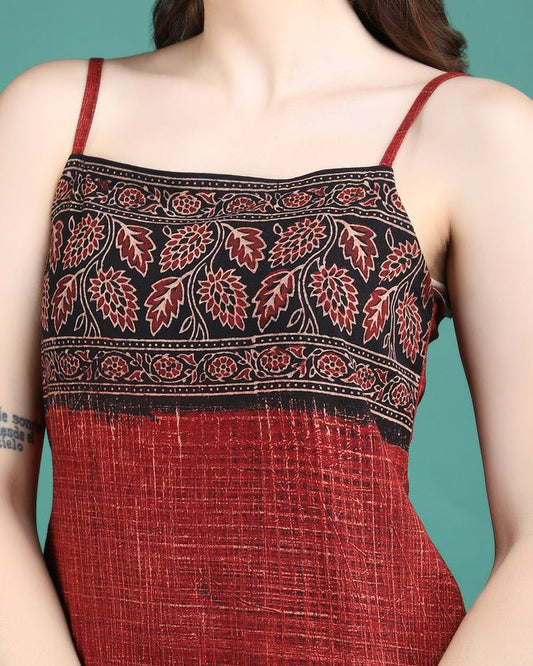 Rust Batikprint Top - Ritivesh By Ritika Aggarwal