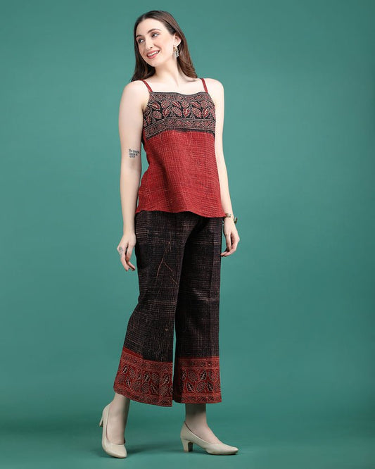 Rust Batikprint Top - Ritivesh By Ritika Aggarwal