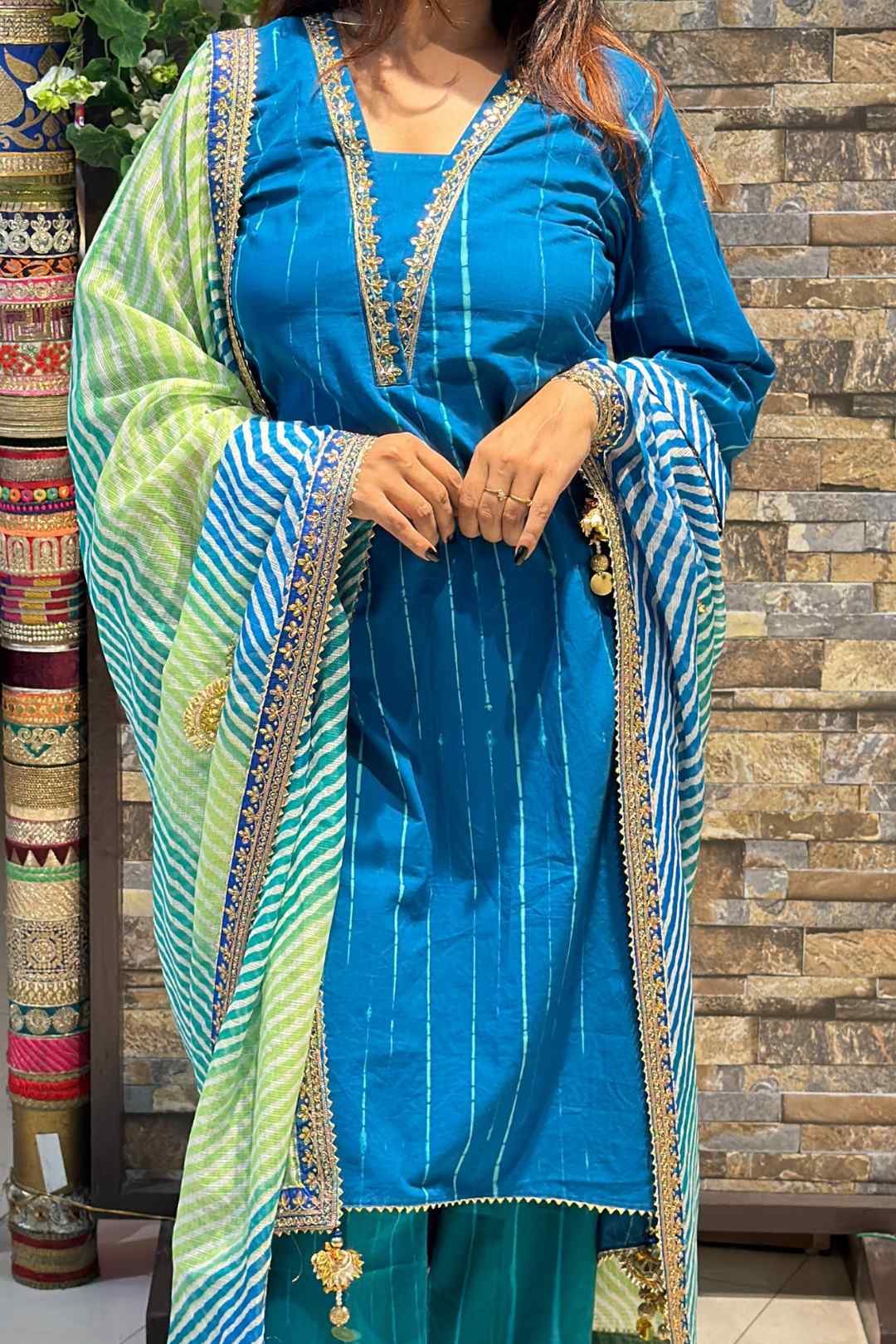 SAWARIYA | Kurta Pant with Leheriya Dupatta - Ritivesh By Ritika Aggarwal
