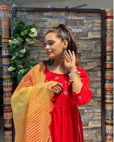 SURAMYA | Kurta Pant with Leheriya Dupatta - Ritivesh By Ritika Aggarwal